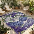thumbnail image 1 of Spring Flowers Outdoor Rug for Patio/Deck/Porch, Non-Slip Large Area Rug 5 x 7 Ft, Purple Hydrangea Orchid Floral Country Beige Indoor Outdoor Rugs Washable Area Rugs, Camping Rug Carpet Runner, 1 of 8