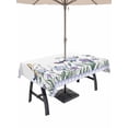 thumbnail image 1 of Spring Flowers Outdoor Tablecloth - 54x80 Inch Rectangle Dining Table Cover, Vintage Blue Floral Leaves Birds Rustic Plants Waterproof Outdoor Table Cloth with Umbrella Hole & Zipper for Picnic/Patio, 1 of 7