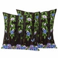 thumbnail image 1 of Spring Flowers Outdoor Waterproof Pillow Covers, Summer Pastoral Botanical Butterfly Decorative Square Throw Pillowcase Sofa Cushion Sham for Patio/Couch/Chair, 18"x18" 2 Pack, 1 of 8