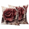 thumbnail image 1 of Spring Flowers Pillow Covers 2 Pack Retro Rose Pillowcase Waterproof Outdoor Throw Pillow Cover for Patio Garden Square Cushion 26”x26”, 1 of 9
