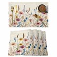 thumbnail image 1 of Spring Flowers Placemats Set of 12, Watercolor Pastoral Style Retro Non-Slip Place Mats Washable Table Mats for Kitchen Dining Table Decorations Indoor/Outdoor, 1 of 9