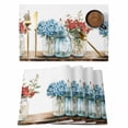 thumbnail image 1 of Spring Flowers Placemats Set of 4 Red Blue Bottle Floral Watecolor Eucalyptus Place Mats Indoor Wipeable Table Mats Washable Dining Table Placemats for Kitchen Holiday Party Home Decor 13x19 Inch, 1 of 9
