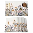 thumbnail image 1 of Spring Flowers Placemats Set of 4, Sunflower Wheat Ears Daisy Retro Non-Slip Place Mats Washable Table Mats for Kitchen Dining Table Decorations Indoor/Outdoor, 1 of 9