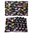 thumbnail image 1 of Spring Flowers Placemats Set of 6 Watercolor Floral Vintage Black Place Mats Indoor Wipeable Table Mats Washable Cloth Dining Table Placemats for Kitchen Holiday Party Home Decor 13x19 Inch, 1 of 9