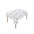 thumbnail image 1 of Spring Flowers Rectangle Tablecloth, Blue Pink Floral Leaves Pastoral Botanical Waterproof & StainResistant Tablecloth, Washable Oil-proof Table Cover for Dining/Party/Wedding/Camping/Buffet 52x70 In, 1 of 9