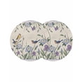 thumbnail image 1 of Spring Flowers Round 13 Inch Placemats Set of 2, Vintage Floral Leaves Birds Farmhouse Plaid HeatResistant Non Slip Place Mats for Dining Table, Wipeable Braided Kitchen Table Mats for Housewarming, 1 of 9