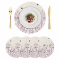 thumbnail image 1 of Spring Flowers Round 13 Inch Placemats Set of 4, Farmhouse Botanical Purple Floral Bees HeatResistant Non Slip Place Mats for Dining Table, Wipeable Braided Kitchen Table Mats for Housewarming, 1 of 9