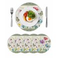 thumbnail image 1 of Spring Flowers Round 13 Inch Placemats Set of 4, Retro Boho Botanical Florals Butterfly HeatResistant Non Slip Place Mats for Dining Table, Wipeable Braided Kitchen Table Mats for Housewarming, 1 of 9