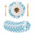 thumbnail image 1 of Spring Flowers Round 13 Inch Placemats Set of 8, Blue Botanical Watercolor Wildflowers HeatResistant Non Slip Place Mats for Dining Table, Wipeable Braided Kitchen Table Mats for Housewarming, 1 of 9
