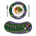 thumbnail image 1 of Spring Flowers Round 13 Inch Placemats Set of 8, Boho Botanical Budding Garden Florals HeatResistant Non Slip Place Mats for Dining Table, Wipeable Braided Kitchen Table Mats for Housewarming, 1 of 9