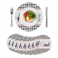thumbnail image 1 of Spring Flowers Round 13 Inch Placemats Set of 8, Farmhouse Watercolor Black Plaid Wood Grain HeatResistant Non Slip Place Mats for Dining Table, Wipeable Braided Kitchen Table Mats for Housewarming, 1 of 9