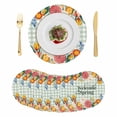 thumbnail image 1 of Spring Flowers Round 13 Inch Placemats Set of 8, Seasonal Botanical Garden Florals Plaid HeatResistant Non Slip Place Mats for Dining Table, Wipeable Braided Kitchen Table Mats for Housewarming, 1 of 9