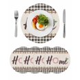 thumbnail image 1 of Spring Flowers Round 15 Inch Placemats Set of 4, Vintage Watercolor Black Plaid on Linen HeatResistant Non Slip Place Mats for Dining Table, Wipeable Braided Kitchen Table Mats for Housewarming, 1 of 9