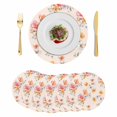 thumbnail image 1 of Spring Flowers Round 15 Inch Placemats Set of 6, Yellow Pink Floral Pastoral Botanical HeatResistant Non Slip Place Mats for Dining Table, Wipeable Braided Kitchen Table Mats for Housewarming, 1 of 9