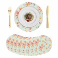 thumbnail image 1 of Spring Flowers Round 15 Inch Placemats Set of 8, Yellow Pink Floral Rustic Botanical Green HeatResistant Non Slip Place Mats for Dining Table, Wipeable Braided Kitchen Table Mats for Housewarming, 1 of 9
