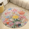 thumbnail image 1 of Spring Flowers Round Area Rugs for Bedroom Living Room, 6FT Soft Indoor Circle Carpets, Carpet Home Decor Floor Mat, 1 of 6