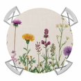 thumbnail image 1 of Spring Flowers Round Tablecloth for 45-54 Inch Tables, Fitted Table Cover with Elastic Edge, Wild Floral Herb Botanical Waterproof Outdoor Table Cloth Protector for Patio Garden Dinner Picnic, 1 of 9