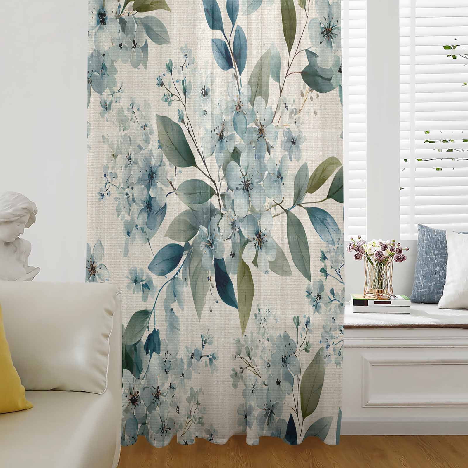 Spring Color Drape Spring Flowers Semi Sheer Curtains Drapes for Living Room,Bedroom ...