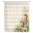 thumbnail image 1 of Spring Flowers Sheer Curtains 108" Extra Long, Country Botanical Budding Floral Pot Stripes Light Filering Curtains, Privacy Drapes Simi Floor to Veiling Curtain for Living Room Window Treatment, 1 of 9