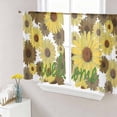 thumbnail image 1 of Spring Flowers Sheer Curtains 45 Inch Length 2 Panels Set, Farmhouse Botanical Brown Yellow Daisy Voile Window Treatment Rod Pocket Small Kitchen Curtains Drapes for Bedroom 52"x45"x2, 1 of 7
