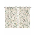 thumbnail image 1 of Spring Flowers Sheer Curtains 45 Inch Length 2 Panels Set for Living Room/Bedroom, Yellow Pink Floral Leaves Vintage Country Plants Kitchen Curtains Grommet Curtains Window Treatments 42"x45"x2, 1 of 7