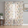thumbnail image 1 of Spring Flowers Sheer Curtains 72 Inch Length 2 Panels Set Window Treatments, Vintage Wildflowers Country Pastoral Plants Rod Pocket Semi Curtains for Living Room/Bedroom/Kitchen Décor, 104"W x 72"L, 1 of 7