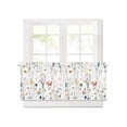 thumbnail image 1 of Spring Flowers Short Blackout Curtains 30Inch Long Watercolor Colored Floral Garden Rod Pocket Kitchen Curtains, 2 Panels Thermal Insulated Room Darkening Drapes for Bedroom, 30"W x 30"L, 1 of 5