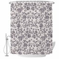 thumbnail image 1 of Spring Flowers Shower Curtain Set - Standard 72" x 72" Washable Bathtub Curtain with 12 Hooks, Farmhouse Purple Pastoral Floral Leaf Waterproof Fabric Stall Shower Curtains for Bathroom Décor, 1 of 6