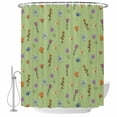 thumbnail image 1 of Spring Flowers Shower Curtain, Waterproof Shower Curtains for Bathroom, Pink Yellow Wildflowers Country Plants Green Washable Fabric Bathtub Curtain Set Bath Decor with 12 Hooks Stall 36"x72", 1 of 8