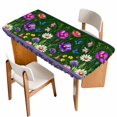 thumbnail image 1 of Spring Flowers Table Cloths for 3 Foot Rectangle Tables, Boho Botanical Budding Garden Florals Patio Waterproof Elastic Fitted Tablecloths, Washable Rectangular Table Cover for Camping, 1 of 8
