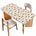 thumbnail image 1 of Spring Flowers Table Cloths for 3 Foot Rectangle Tables, Vintage Wildflowers Country Pastoral Plants Patio Waterproof Elastic Fitted Tablecloths, Washable Rectangular Table Cover for Camping, 1 of 8
