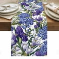 thumbnail image 1 of Spring Flowers Table Runner - 108 Inch Long, Kitchen Dining Table Runner Dresser Scarves, Purple Hydrangea Orchid Floral Country Farmhouse Decor for Coffee Tables Wedding Party Banquet, 1 of 8