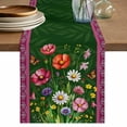 thumbnail image 1 of Spring Flowers Table Runner 108 Inches, Purple Boho Farmhouse Botanical Florals Bed Runner Dresser Scarves Tabletop for Indoor Outdoor Parties/Ceremony/Banquet, 13"x 108", 1 of 8