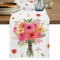 thumbnail image 1 of Spring Flowers Table Runner 48 Inches, Pastoral Daisy Leaves Rustic Botanical Bed Runner Dresser Scarves Tabletop for Indoor Outdoor Parties/Ceremony/Banquet, 13" x 48", 1 of 8