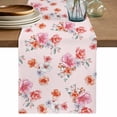 thumbnail image 1 of Spring Flowers Table Runner 60 Inches, Watercolor Pink Orange Floral Romantic Rustic Bed Runner Dresser Scarves Tabletop for Indoor Outdoor Parties/Ceremony/Banquet, 13" x 60", 1 of 9
