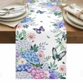 thumbnail image 1 of Spring Flowers Table Runner - 72 Inch Long, Kitchen Dining Table Runner Dresser Scarves, Watercolor Floral Butterflies Botanical Farmhouse Decor for Coffee Tables Wedding Party Banquet, 1 of 8