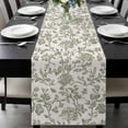 thumbnail image 1 of Spring Flowers Table Runner 72 Inches Long, Farmhouse Sage Green Pastoral Floral Leaf Kitchen Coffee Dining Table Decoration for Home Party Birthday Wedding Home Decor 13x72 Inches, 1 of 8