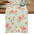 thumbnail image 1 of Spring Flowers Table Runner 72 Inches, Yellow Pink Floral Rustic Botanical Green Bed Runner Dresser Scarves Tabletop for Indoor Outdoor Parties/Ceremony/Banquet, 16" x 72", 1 of 9