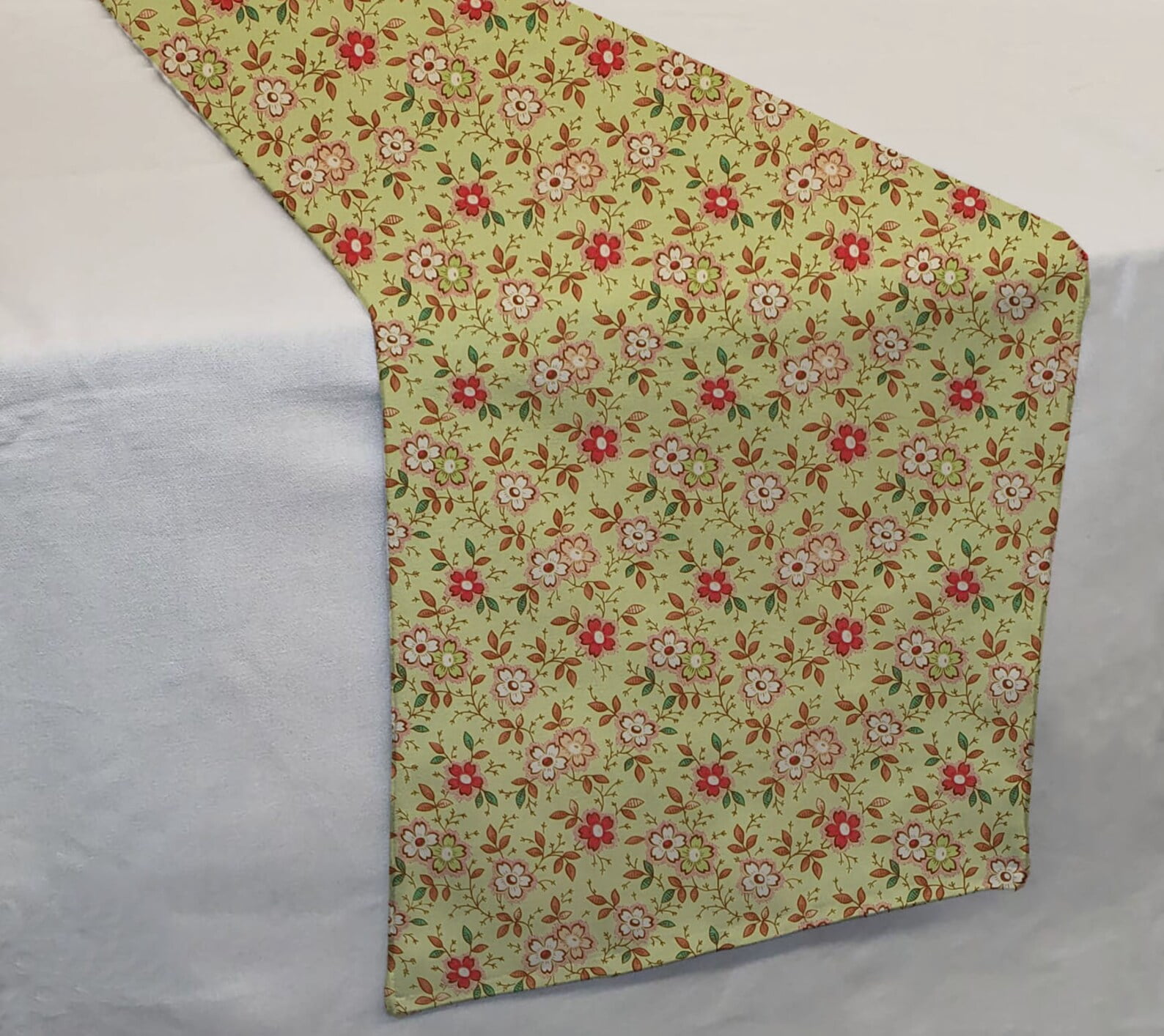 Spring Flowers Table Runner by Penny's Needful Things (6 Feet Long - STRAIGHT) (Green)