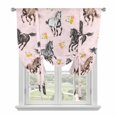 thumbnail image 1 of Spring Flowers Tie Up Curtains for Windows, Adjustable Balloon Window Shades, Black Brown White Horse Country Pink Kitchen Window Treatments Adjustable Roll Up Curtain for Basement/Nursery 52"x45", 1 of 8