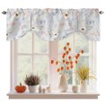 thumbnail image 1 of Spring Flowers Tie Up Valance Curtains for Windows, Kitchen Curtains Window Treatments, Country Botanical Floral Leaves Branches Short Window Shades Valances for Bedroom Bathroom Cafe 42"x12", 1 of 8