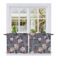 thumbnail image 1 of Spring Flowers Tier Curtains 36 Inch Length, Farmhouse Retro Botanical Purple Blue Floral Cafe Short Curtains for Bathroom Over Sink, Small Kitchen Curtain Light Filtering Drapes 2 Panels 27.5"Wx36"L, 1 of 8