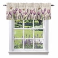 thumbnail image 1 of Spring Flowers Valance Curtain Purple Tulips Bee Window Valances Rod Pocket Short Curtains Window Treatments for Kitchen Bedroom Bathroom Laundry 60" x 18", 1 of 9