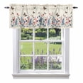 thumbnail image 1 of Spring Flowers Valance Curtain Vintage Pink Blue Flower Butterflies Plants Window Valances Rod Pocket Short Curtains Window Treatments for Kitchen Bedroom Bathroom Laundry 56" x 16", 1 of 9