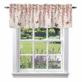 thumbnail image 1 of Spring Flowers Valance Curtain for Windows Watercolor Gradient Falling Pink Floral Butterfly Beige Rod Pocket Curtain Valances Short Window Treatments for Kitchen Bathroom Laundry 60 x 14 Inch, 1 of 9