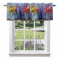 thumbnail image 1 of Spring Flowers Valance Curtain for Windows Yellow Red Pink Purple Flower Oil Paintings Gradient Rod Pocket Curtain Valances Short Window Treatments for Kitchen Bathroom Laundry Basement 54 x 18 Inch, 1 of 9