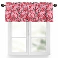 thumbnail image 1 of Spring Flowers Valances for Windows Red Peach Blossoms Chinese Wind Floral Valance Curtains Rod Pocket Bathroom Small Window Treatments for Kitchen Living Room Bedroom, 54"x18", 1 of 7