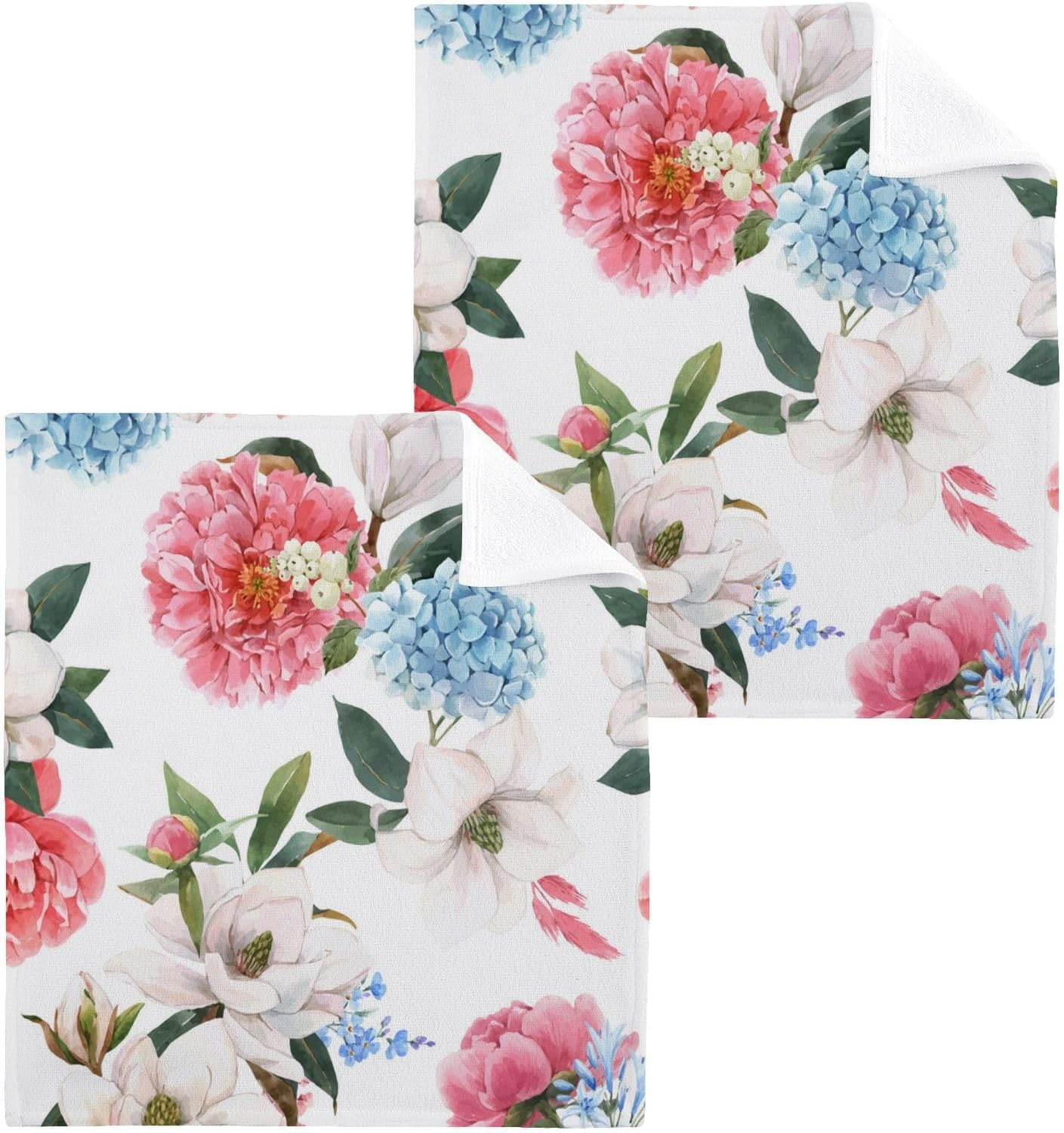 FLOWERS & CHECK QUICK DRY TOWEL