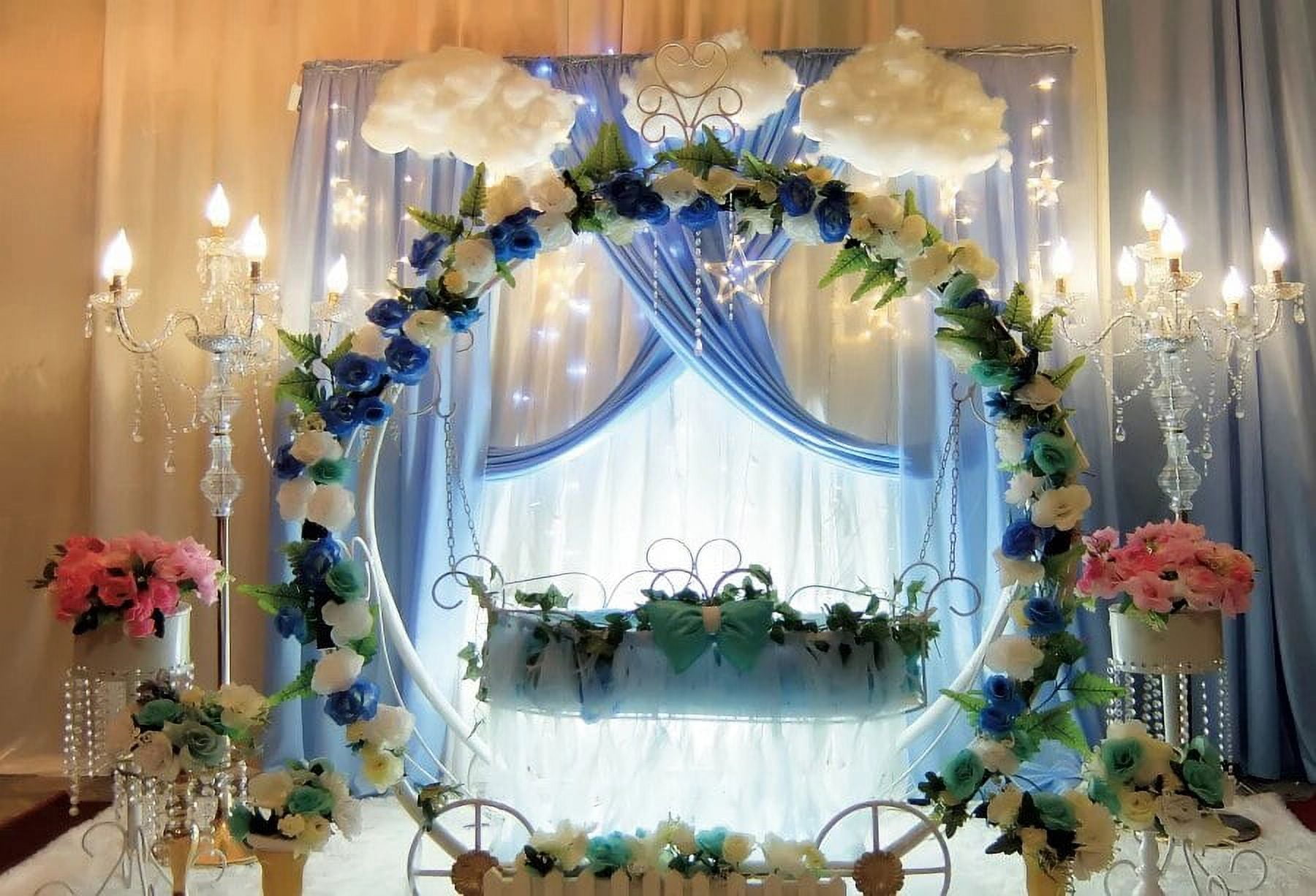 Spring Flowers Wedding Luxurious Stage Curtain Birthday Party ...