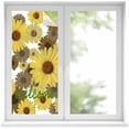 thumbnail image 1 of Spring Flowers Window Privacy Film, Farmhouse Botanical Brown Yellow Daisy Static Cling UV Sun Blocking Heat Control Window Tint Day and Night, Non-Adhesive One Way Privacy Cover 17.7''x39.3'', 1 of 7